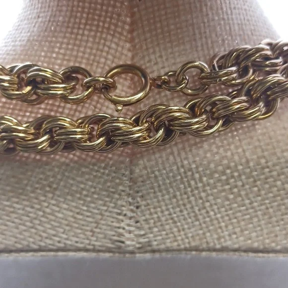Super long Gold tone Chainmail style chain Necklace - Picture 4 of 5